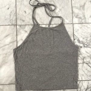 Gray Halter Tank Brandy Melville